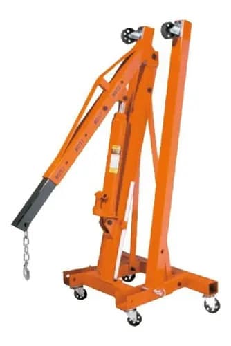 Guinche Pluma Hidraulico 2 Toneladas Plegable Ruedas Pintumm Naranja