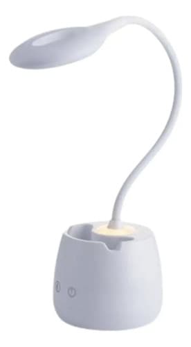 Lámpara Flexible Led Usb Todo Todo Escritorio Con Portalápices Blanco