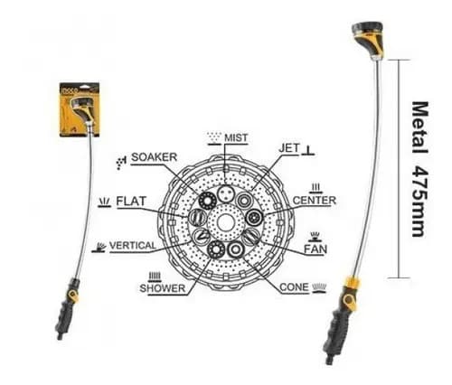 Puntero Riego Metalico Largo Hww092 Ingco - Smf Color Negro