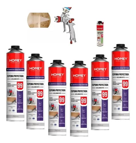 Poliuretano Proyectable Caja X12 + Pistola Neumatica Cleaner