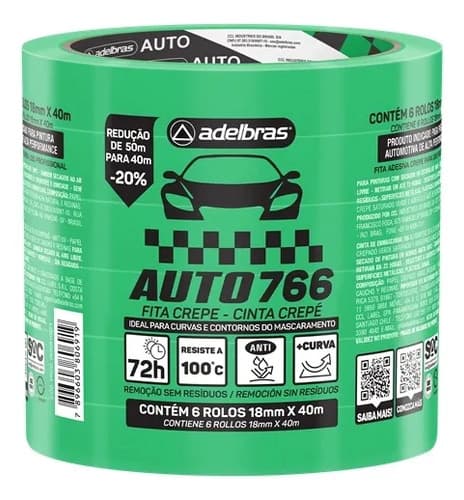 Cinta De Enmascarar Premium Green 18mm X 50m Verde