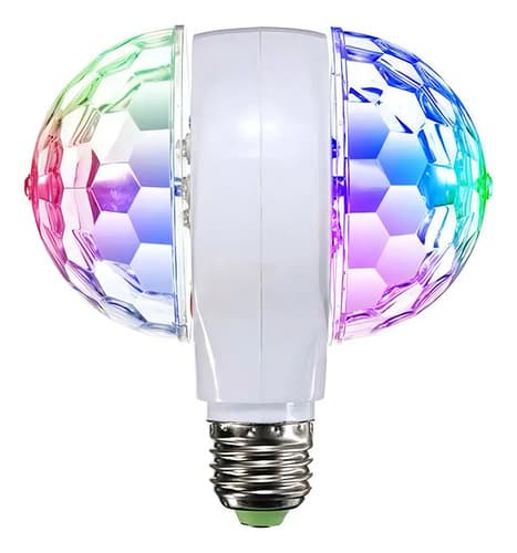 Lampara Giratoria Led Doble De Colores Rgb Rotating Lamp Multicolor