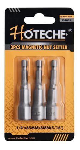 Juego De Dados Magnéticos Para Taladro ¼in 8mm 3pzs Hoteche