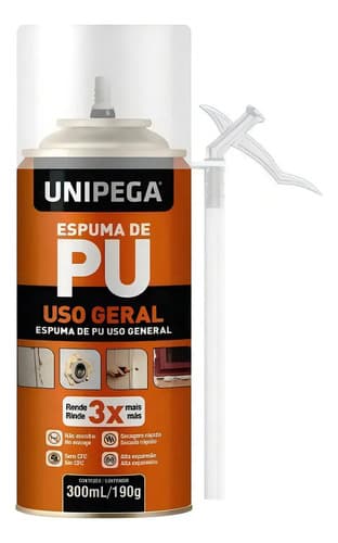Espuma Expansiva Poliuretano Unipega 190g 300ml Fijación Y Sellado