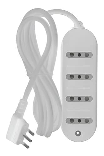 Alargue Electraline 4 Tomas 3 En Línea Cable 2.5 Metros 10a Modelo 99030 Blanco