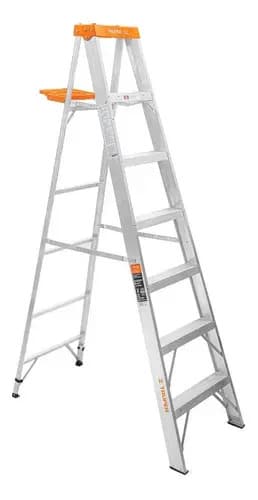 Escalera Aluminio Truper 6 Escalones Tijera 2.13mt 175 Kg Color Plateado