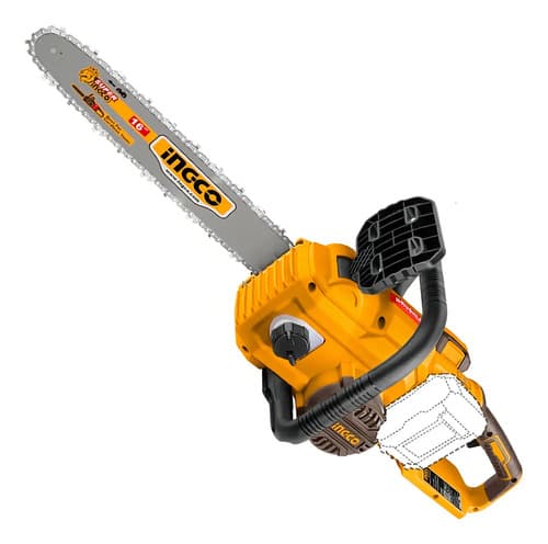 Motosierra Ingco Inalambrica Con 2/bat Y C/carg. 16 PuLG Color Amarillo