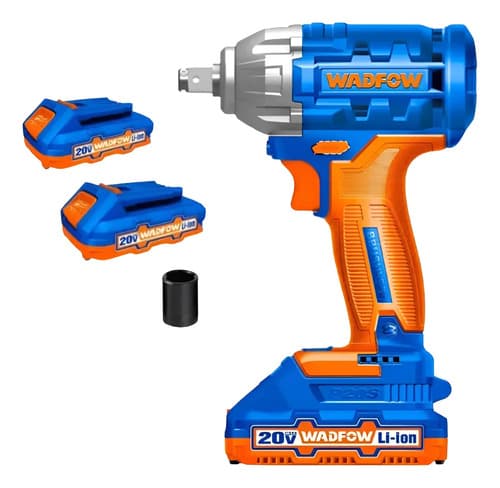 Wadfow Llave De Impacto Inalámbrico 20v+2 Bat+ Cargador Azul Y Naranja 50 Hz/ 60 Hz