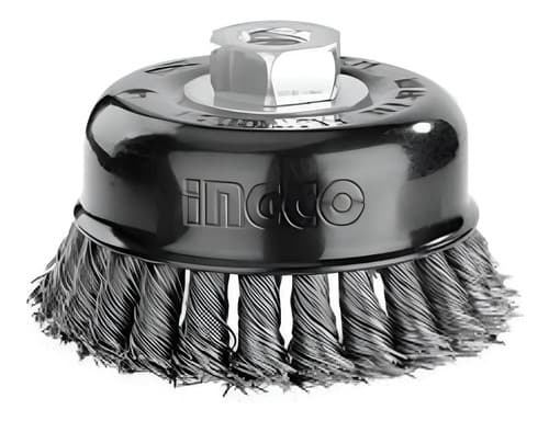 Cepillo Acero Antivibración Copa Trenzado Ingco Wb20755