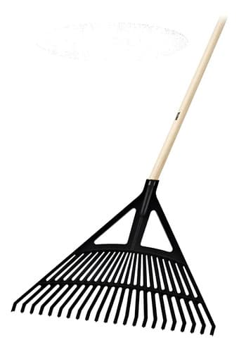 Rastrillo Escoba Para Jardin De Plástico 22d Con Cabo Pretul Negra