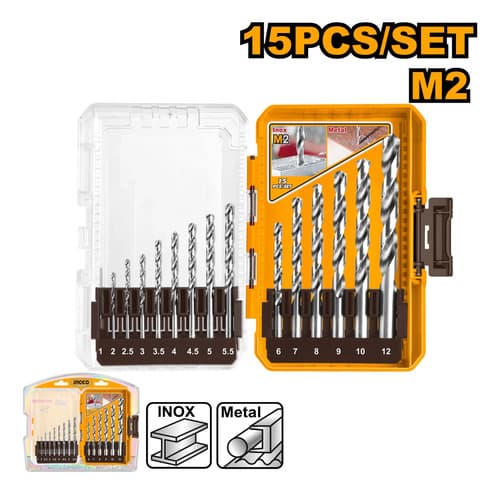 Set X15 Pcs Mechas P/metal M2 Hss Ingco 1mm Al 12mm