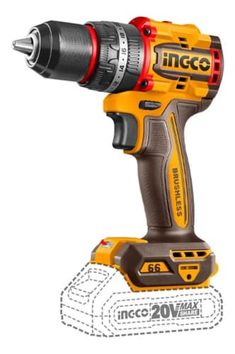 Taladro Atornillador Percutor 13mm Ingco Cidli206681 Color Amarillo 50hz/60hz