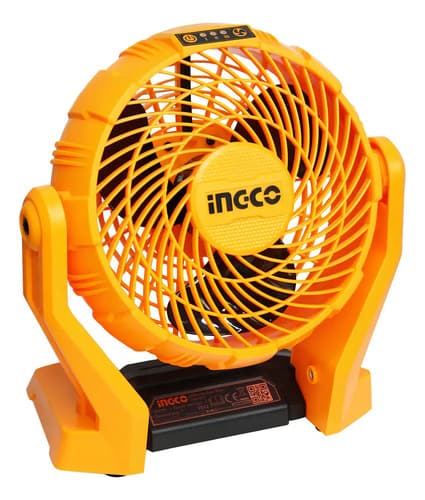 Ventilador Piso 3 Vel 7 Ingco Cfali2007 Estructura Amarillo Aspas Negras Diámetro 17.7 Cm Negro