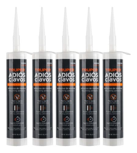 Kit 5 Adhesivos De Montaje Adiós Clavos, 420g, Truper 102280 Blanco