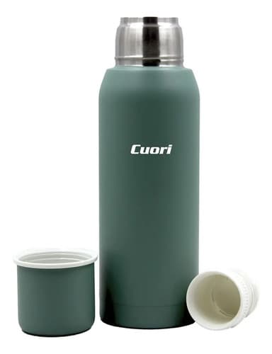 Termo Cuori 1l Acero Inoxidable Recubierto Tapón Cebador Color Verde