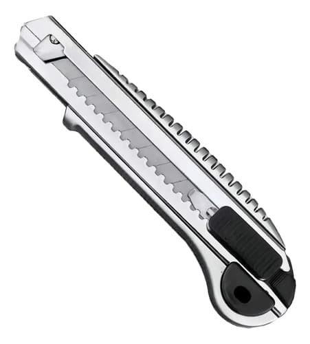 Cutter De Hoja Fija Clicshop Trincheta De Corte Color Plateado - 1 Unidad