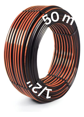 Manguera Riego 1/2 50m Manguesur Negra Pebd Pared Fina Flexible Negro