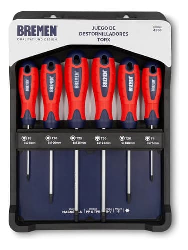 Juego Destornilladores Torx 6 Piezas Bremen Bre-4558