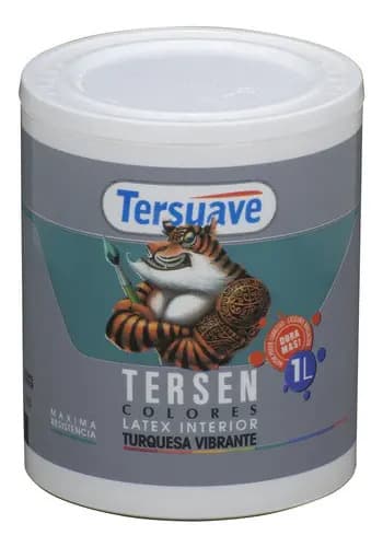 Latex Interior Tersen Mate 1 Litro Tersuave Color Turquesa