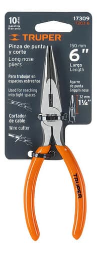 Alicate De Punta Y Corte 6'' Truper 17309