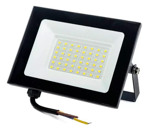 Reflector Led 50w Alta Potencia Ip66 Bajo Consumo Int Ext Color De La Carcasa Negro Color De La Luz Blanco Frío Negro Blanco Frío
