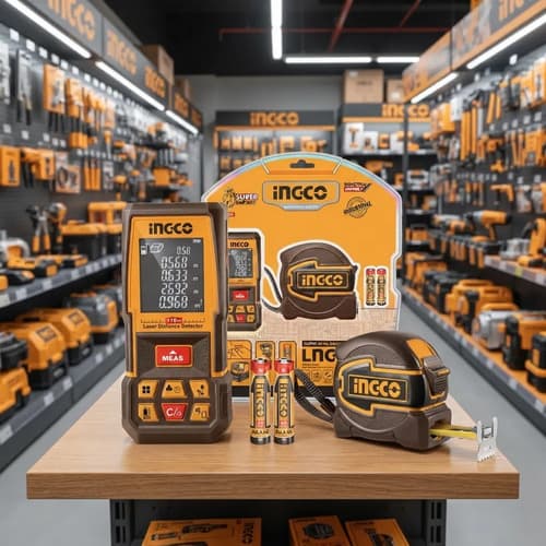 Kit Combo Medidor Distancia Laser 110m + Cinta Métrica Ingco
