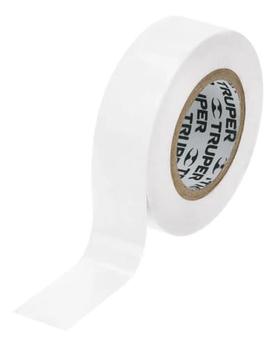 Truper Cinta De Aislar De 9 M X 19 Mm, Blanca Blanco Lisa