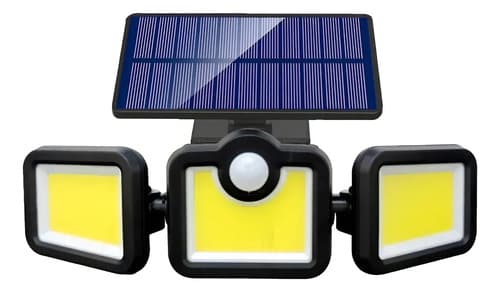 3 Focos De Luz Led Con Alimentación Solar Sensor Movimiento Negro Blanco Neutro