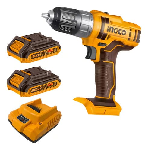 Atornilador 20 V + 2 Baterías + Cargador Ingco 20 V