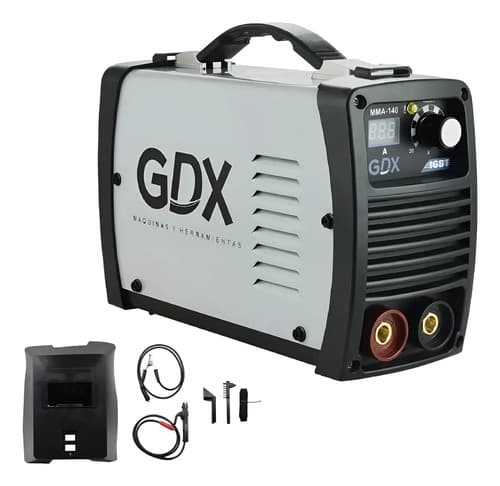 Equipo De Soldar Inverter Mma 140a + Careta Y Accesorios Gdx Gris