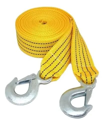 Cinta Remolque Nylon Plana 3tn 2,5 Auxilio Cuarta Soga Linga Color Amarillo