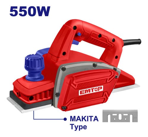 Cepillo Carpintero Eléctrico 550w Emtop Eecr0551 16,000rpm Rojo