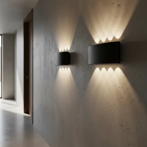 Aplique Led Interior Bidireccional Välk 8 Luces 8w Pared Negro