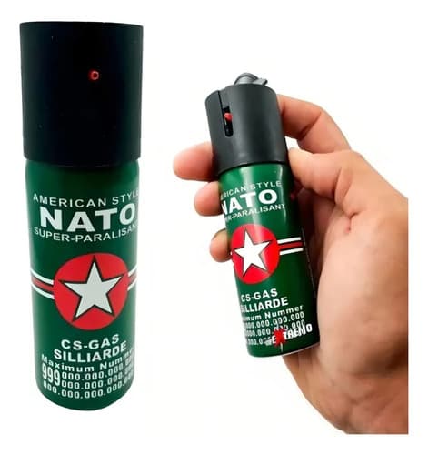 Gas Pimienta 60 Ml Aerosol Paralizante Lacrimogeno Defensa Marca Nato 1 Unidad Verde Musgo