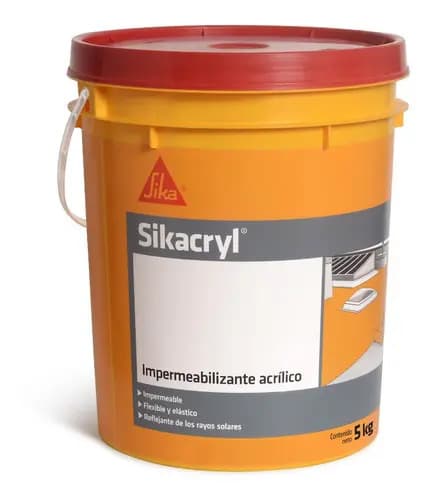 Impermeabilizante Acrílico Sikacryl Sika 5kg Color Blanco Mate