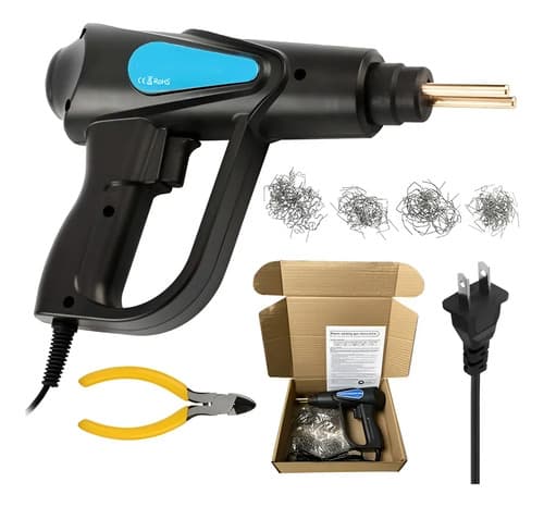 Soldadora De Plástico 70w C/abrazaderas Corrugadas Y Grapas Negro