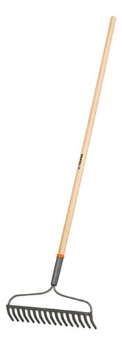 Rastrillo Jardinero 16 Dientes Mango Madera 137cm Truper Rojo
