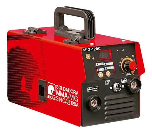 Soldadora Inverter Digital Igbt Mma Mig-120c Sin Gas 120a Eq Rojo