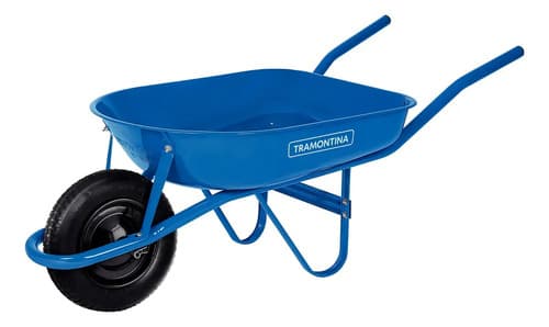 Carretilla De Mano Tramontina 50l, Rueda De Goma, Azul