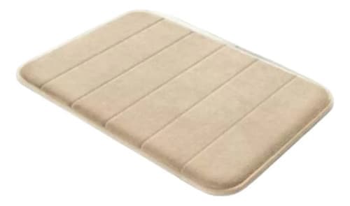 Alfombra De Baño Base Antideslizante Con Memory 40 X 60 Cm Beige Liso