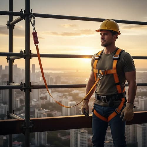 Arnés De Seguridad Con Correa De Absorción Energía Hoteche Naranja