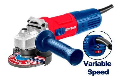 Amoladora 125mm 900w Emtop Eagrs09051-4 + Guantes + Lentes Color Rojo/azul