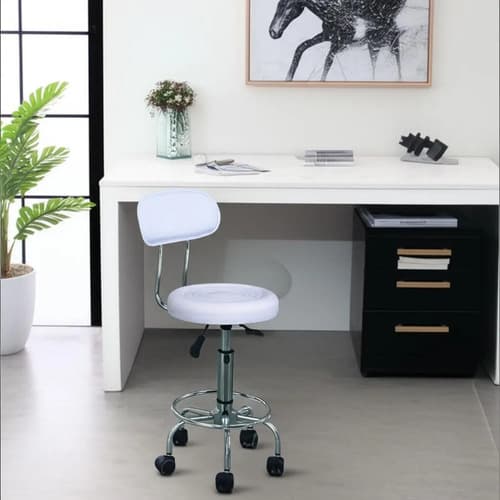 Asiento Para Cajera - Blanco Cuerina