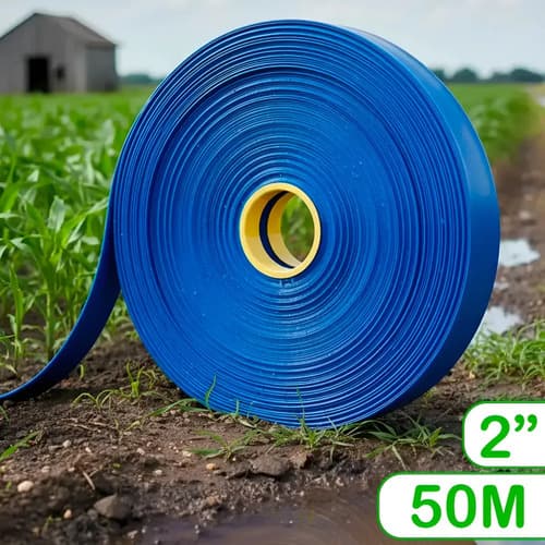 Manguera Plana Tipo Bombero 2pul 50m Riego Motobomba Hardpro Azul