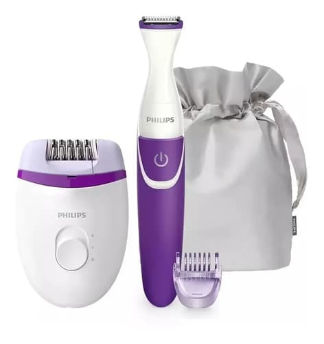 Depiladora Essential + Recortador De Cavado Philips Brp505/0 Violeta
