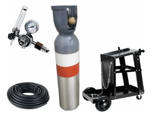 Tubo De Mezcla 2 Mts Cubico + Manometro + Manguera + Carro