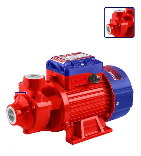 Bomba De Agua Periférica 1hp 750w Emtop Hierro Fundido Bronce Rojo 50 Hz /60 Hz Monofásica