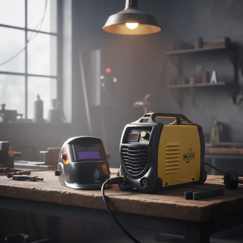 Soldadora Inverter 200a Welplus + Careta Fotosensible Amarillo