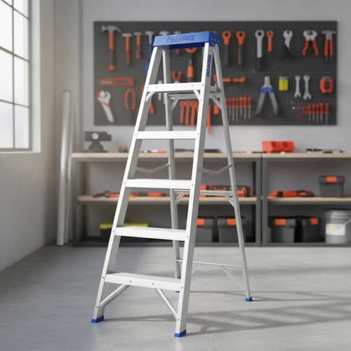 Escalera Aluminio Acceso Tapa Plastica 6 Escalones Wadfow Acero