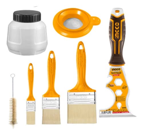 Set 9pcs Pintura Tacho P Pistola + Herramientas De Pintar Color Naranja Claro
